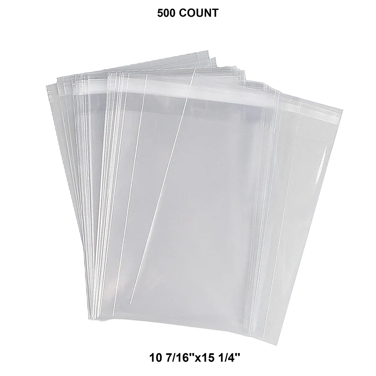 1.2 Mil Lip & Tape Poly Bags Self-Sealing 10 7/16'' x 15 1/4''